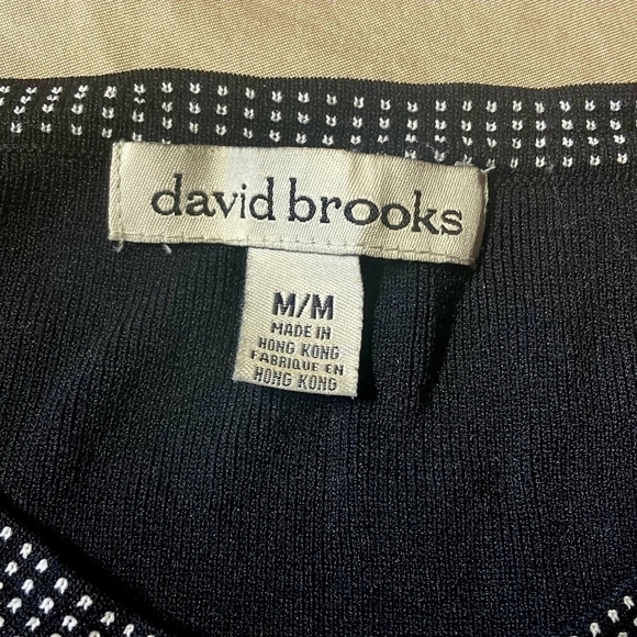 Vintage David Brooks Black Sweater Bow Collar Women's Medium M Round Neck EUC - Picture 5 of 7